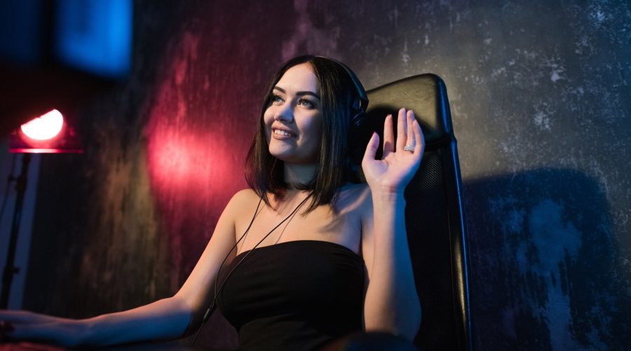 gamer live streaming with camera