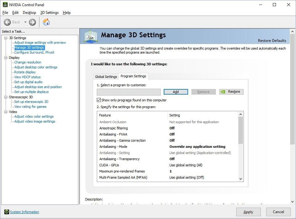Escape From Tarkov NVIDIA Settings