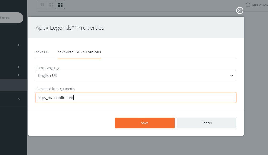 How do I uncap FPS in Apex legends