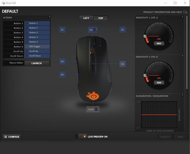 Rival 300 DPI and Polling Rate