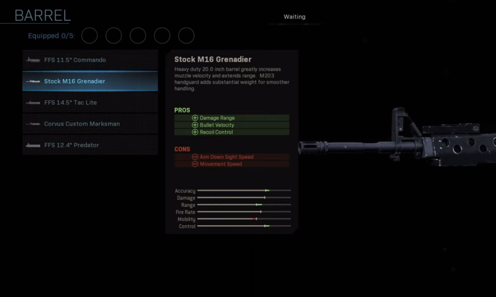 Stock M16 Grenadier call of duty